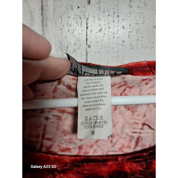 Vintage 90s Step By Step Red Velvet Top - Picture 5 of 6